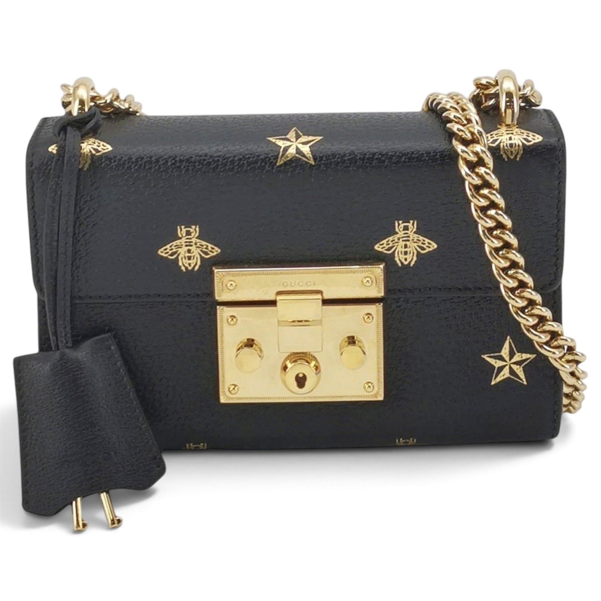 Padlock leather handbag
