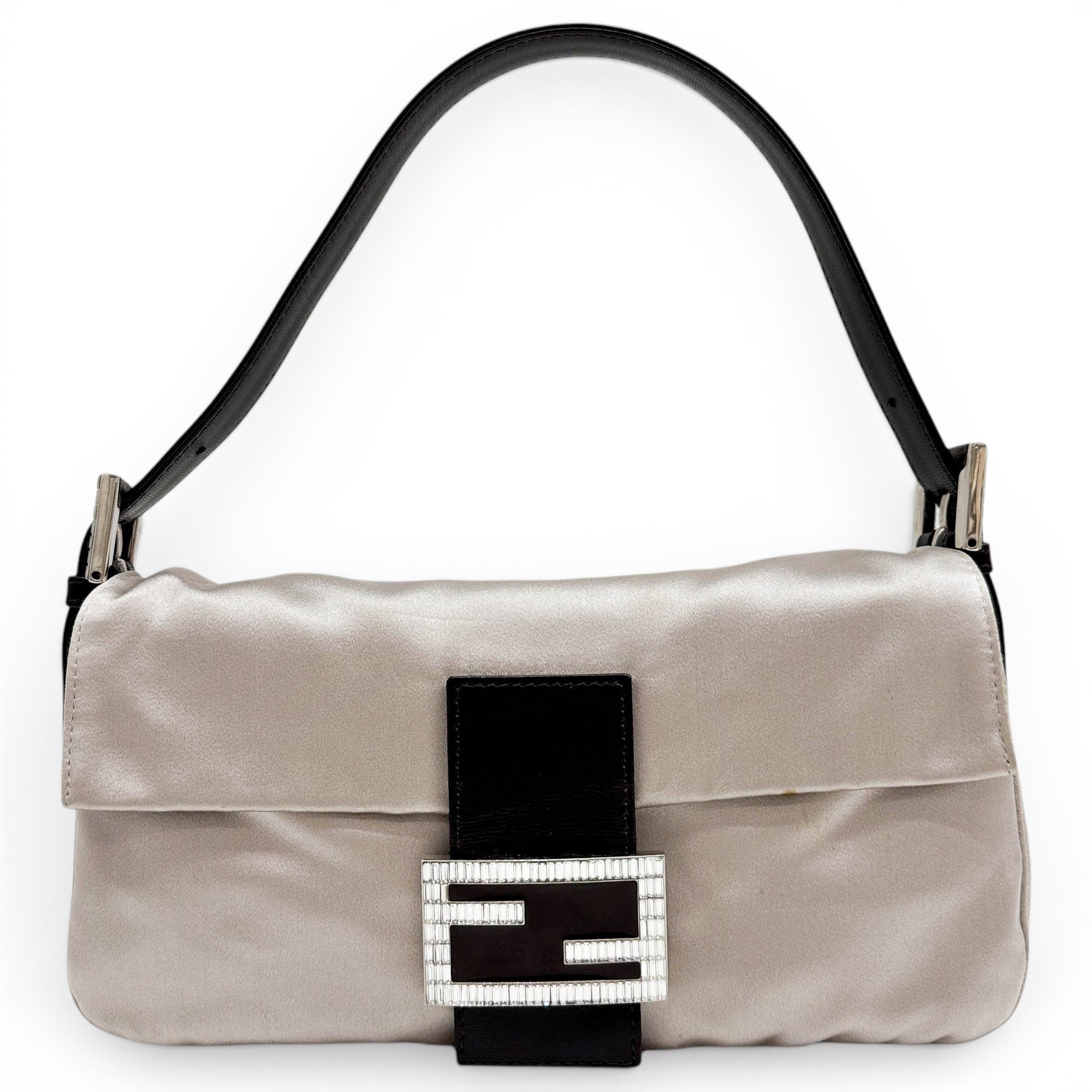 Baguette silk handbag