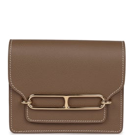Hermes Hermes Roulis Slim Wallet Etoupe Evercolor Gold Hardware