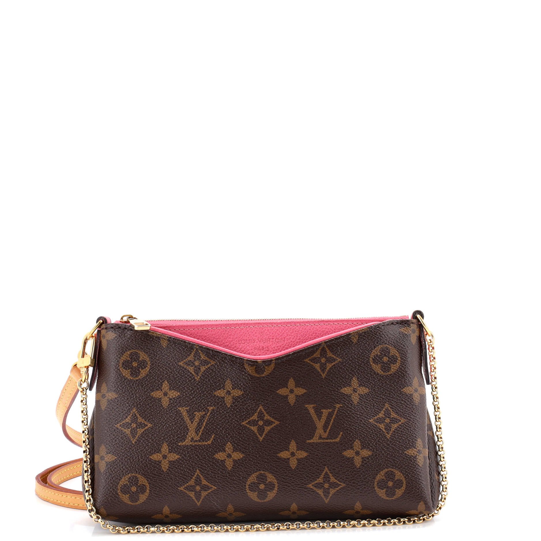 Louis Vuitton Pallas Clutch Monogram Canvas with Leather