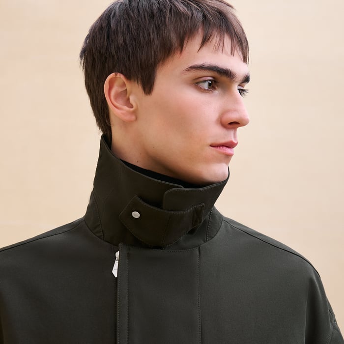 Kaki Straight Cut Jacket