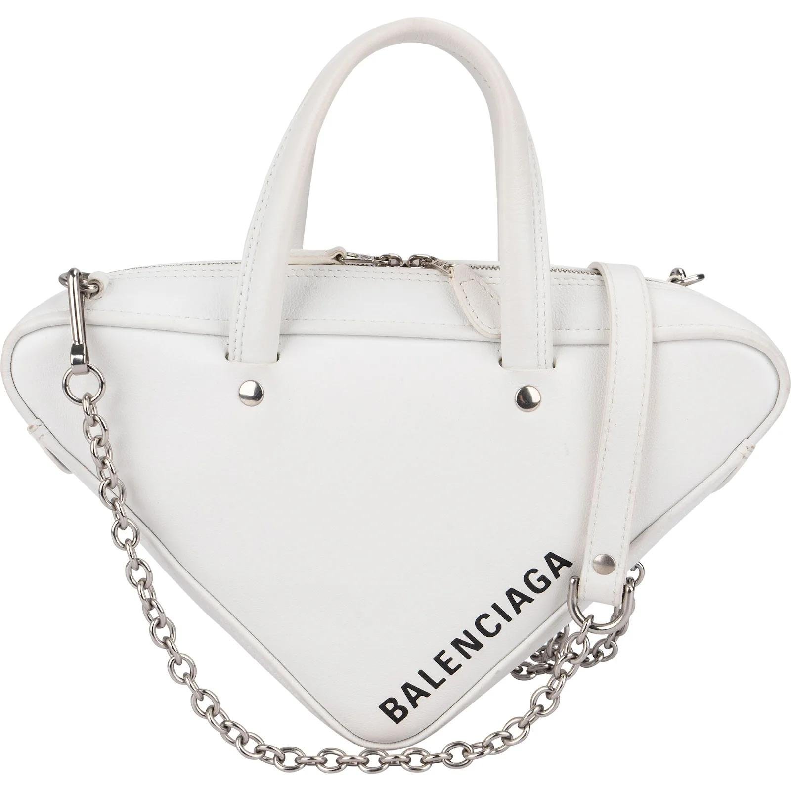 Triangle leather handbag
