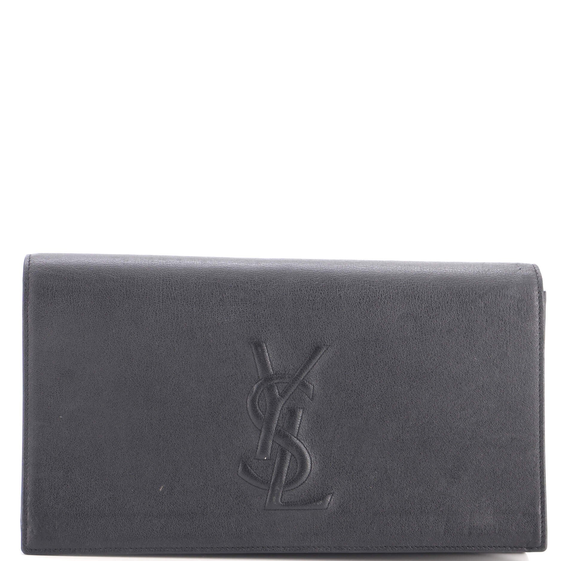 Leather clutch bag