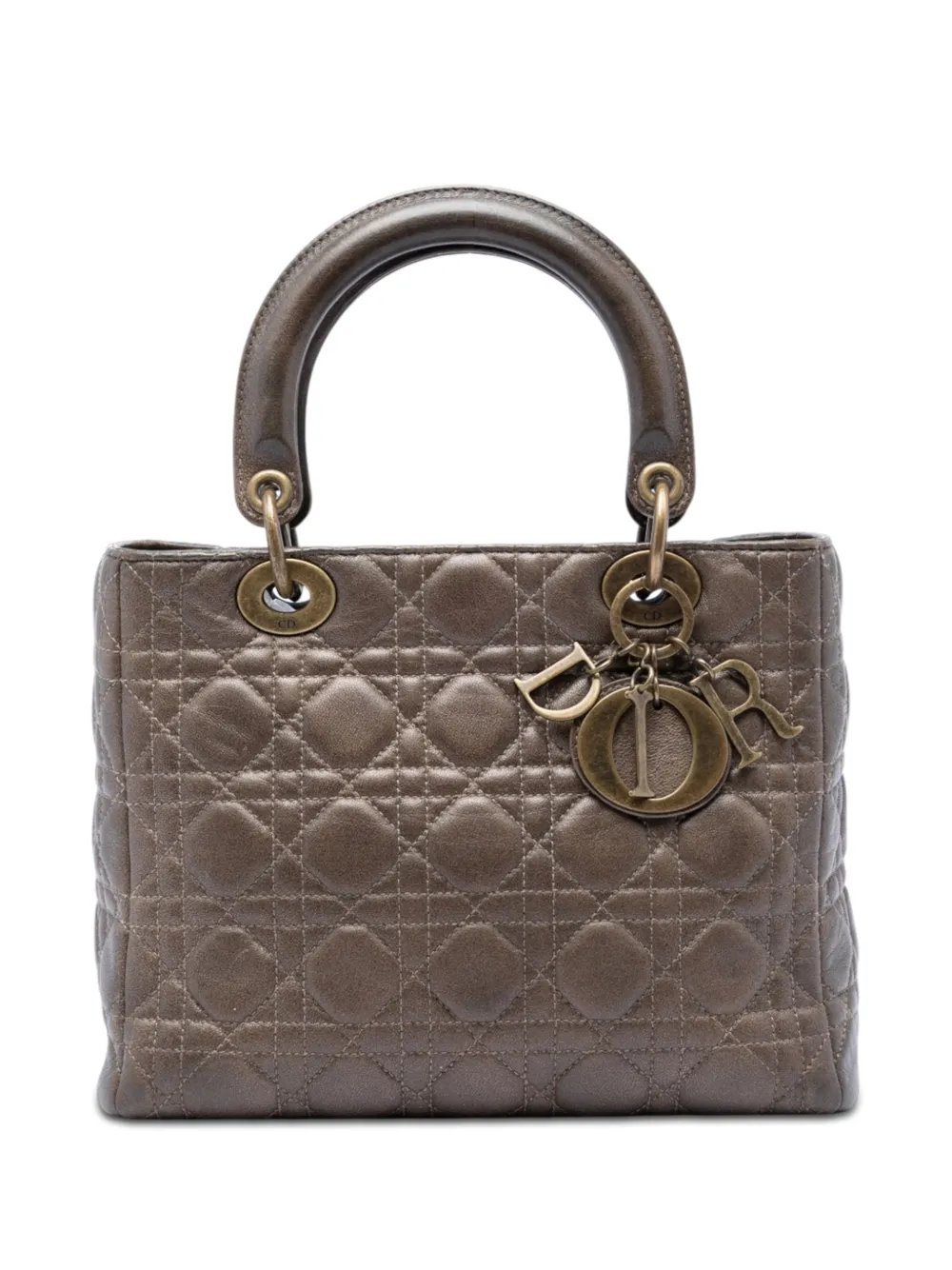 2007 Medium Metallic Lambskin Cannage Lady Dior satchel