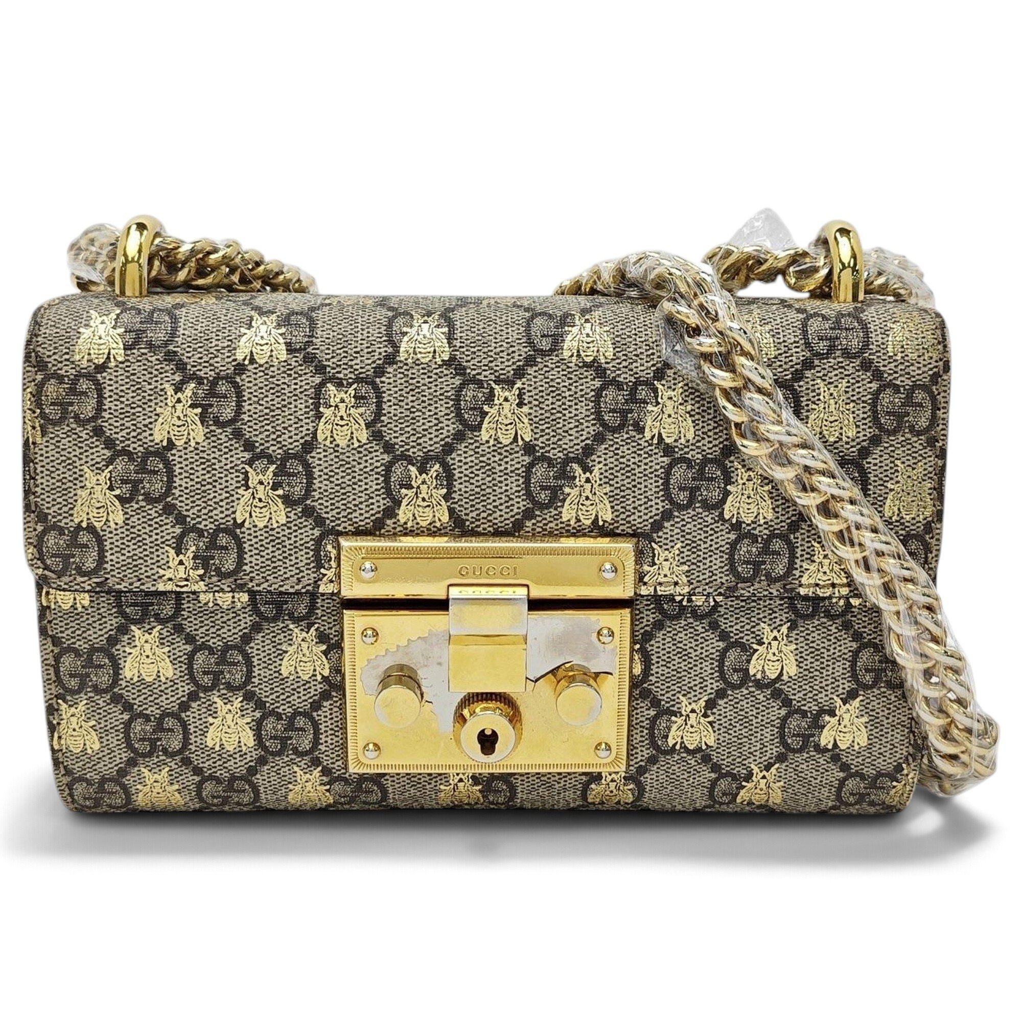 Padlock leather handbag