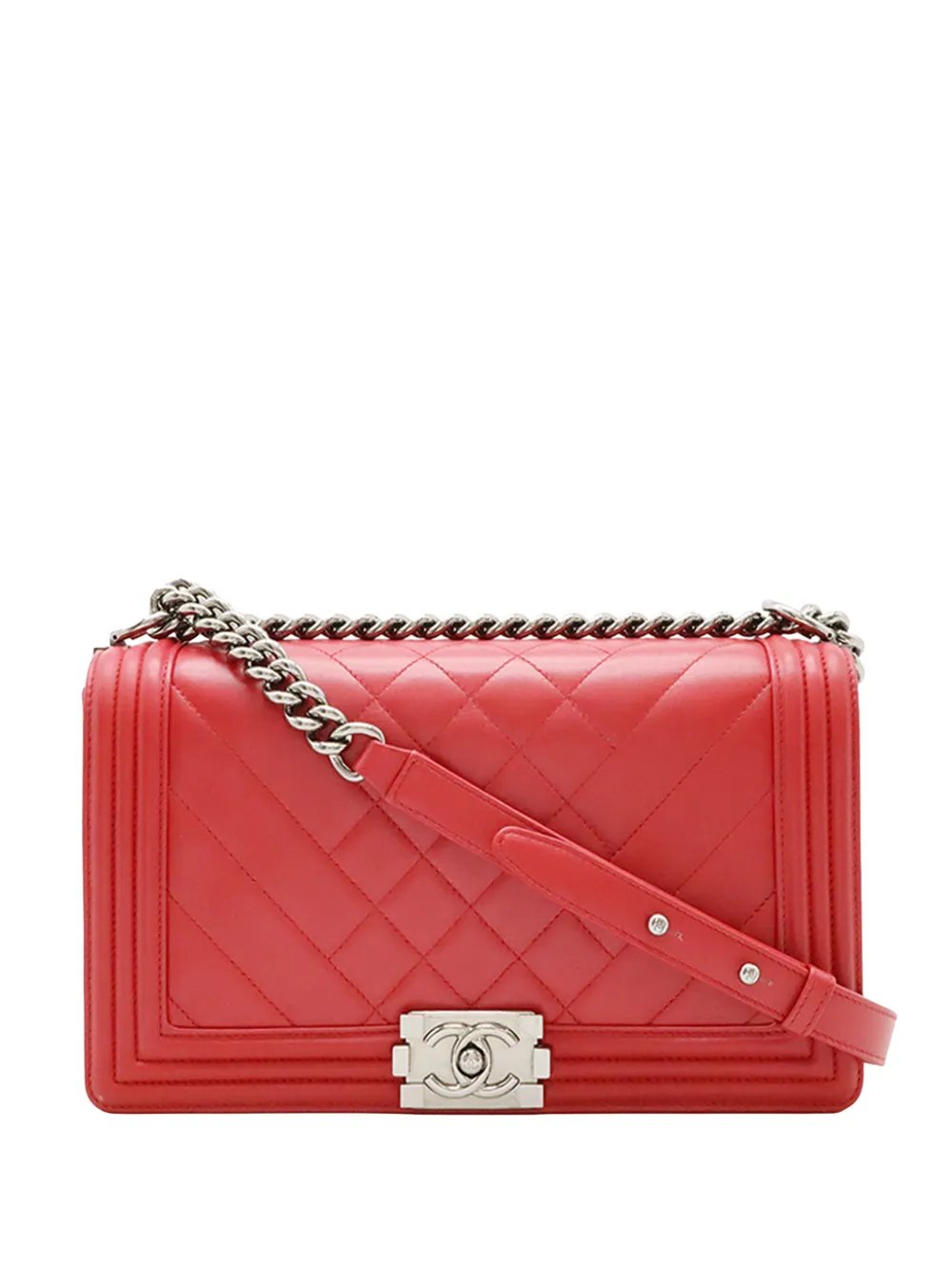 2014 Medium Chevron and Diamond Quilted Lambskin Boy Flap crossbody bag