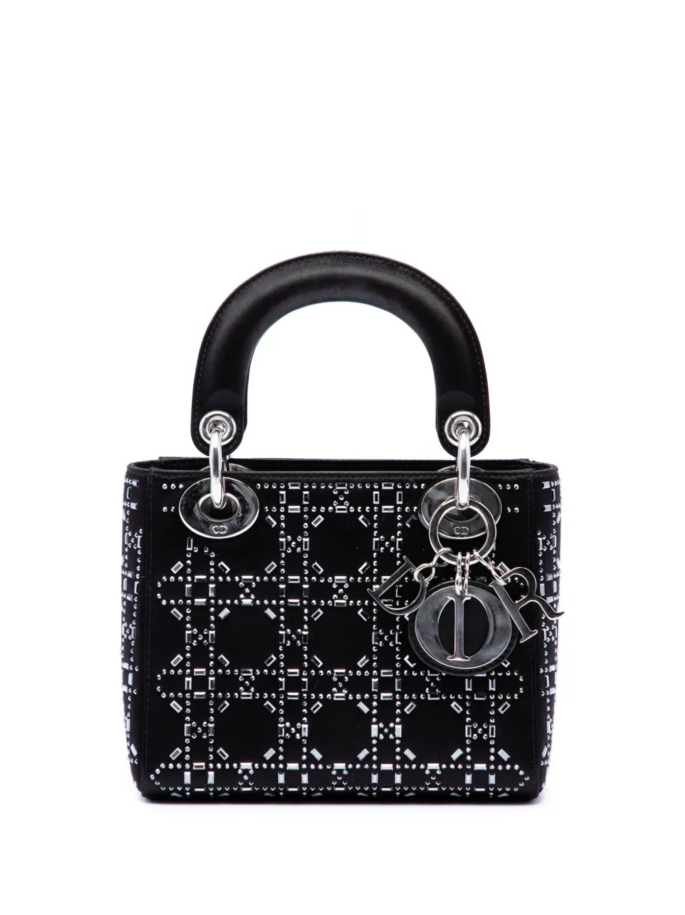 2020 Mini Satin Cannage Crystal Embellished Lady Dior satchel