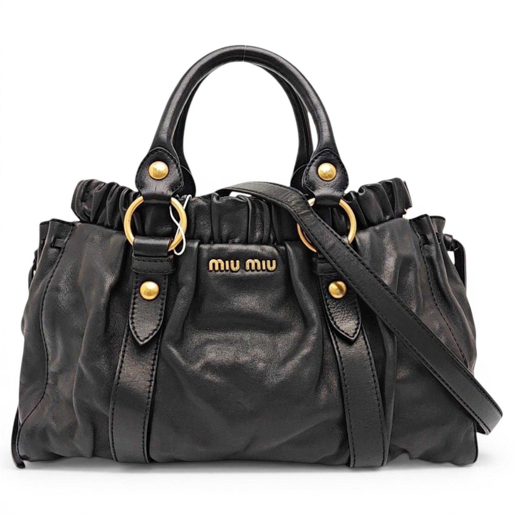 Bow bag leather handbag