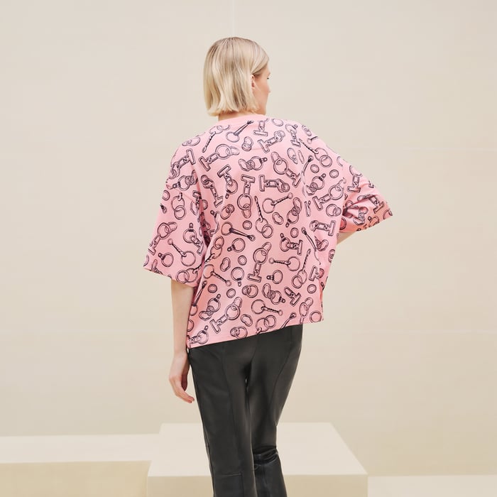 Rose Quartz T-shirt Maxi Cropped Imprimé « effet Kaléidoscope Finesse »