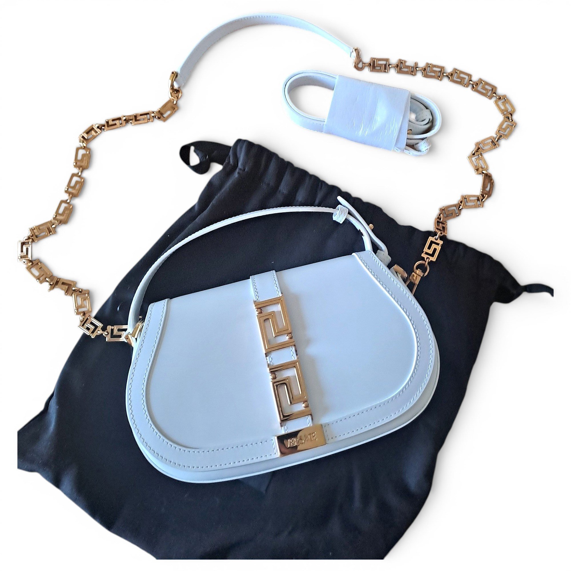 Greca Goddess leather crossbody bag