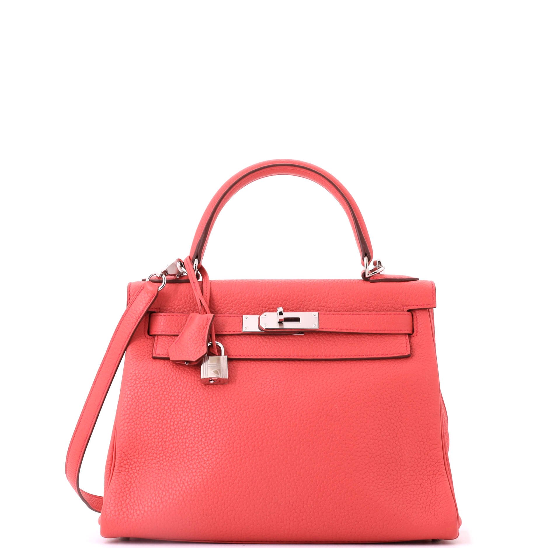 Kelly Handbag Bougainvillier Clemence with Palladium Hardware 28