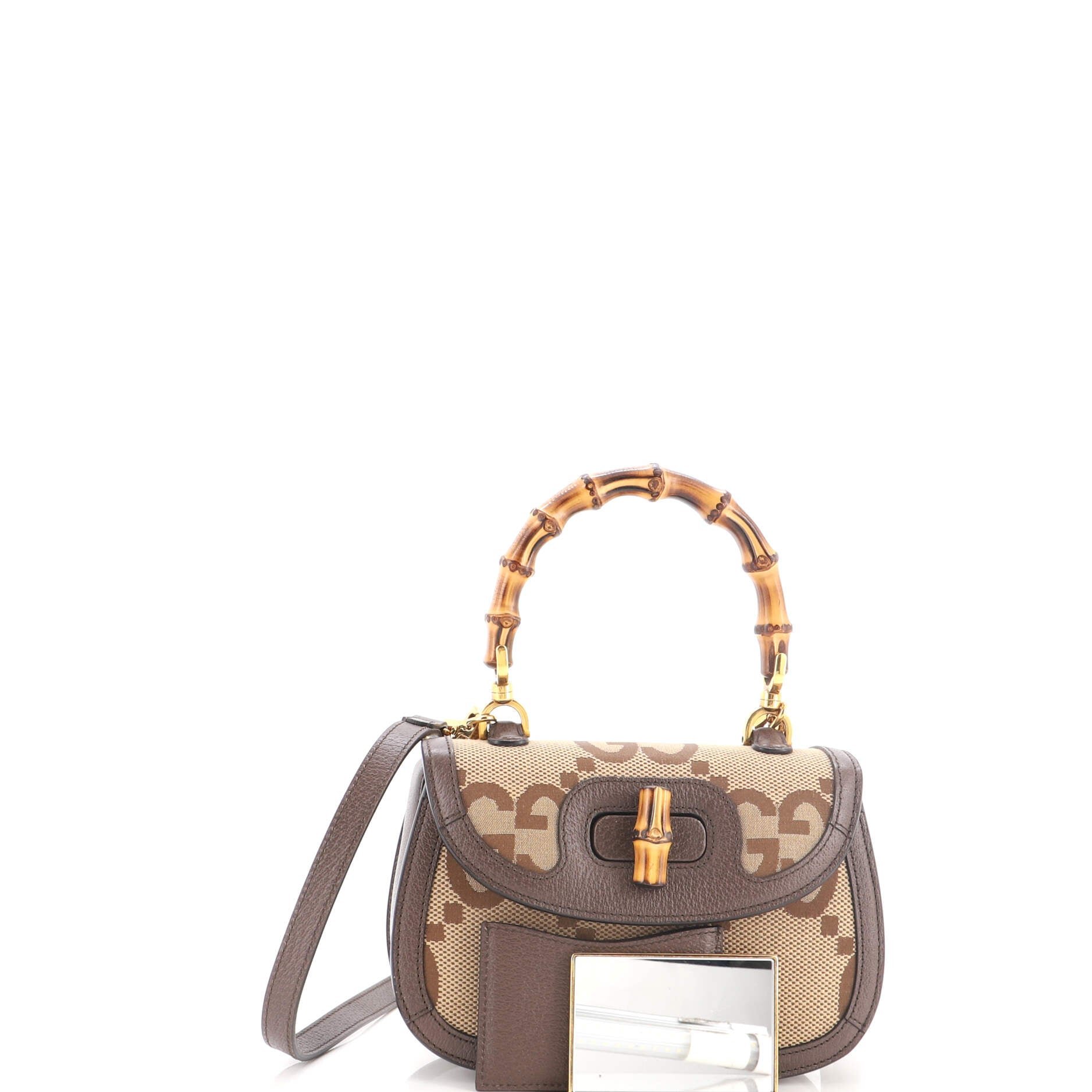 Bamboo 1947 Top Handle Bag Jumbo GG Canvas Small