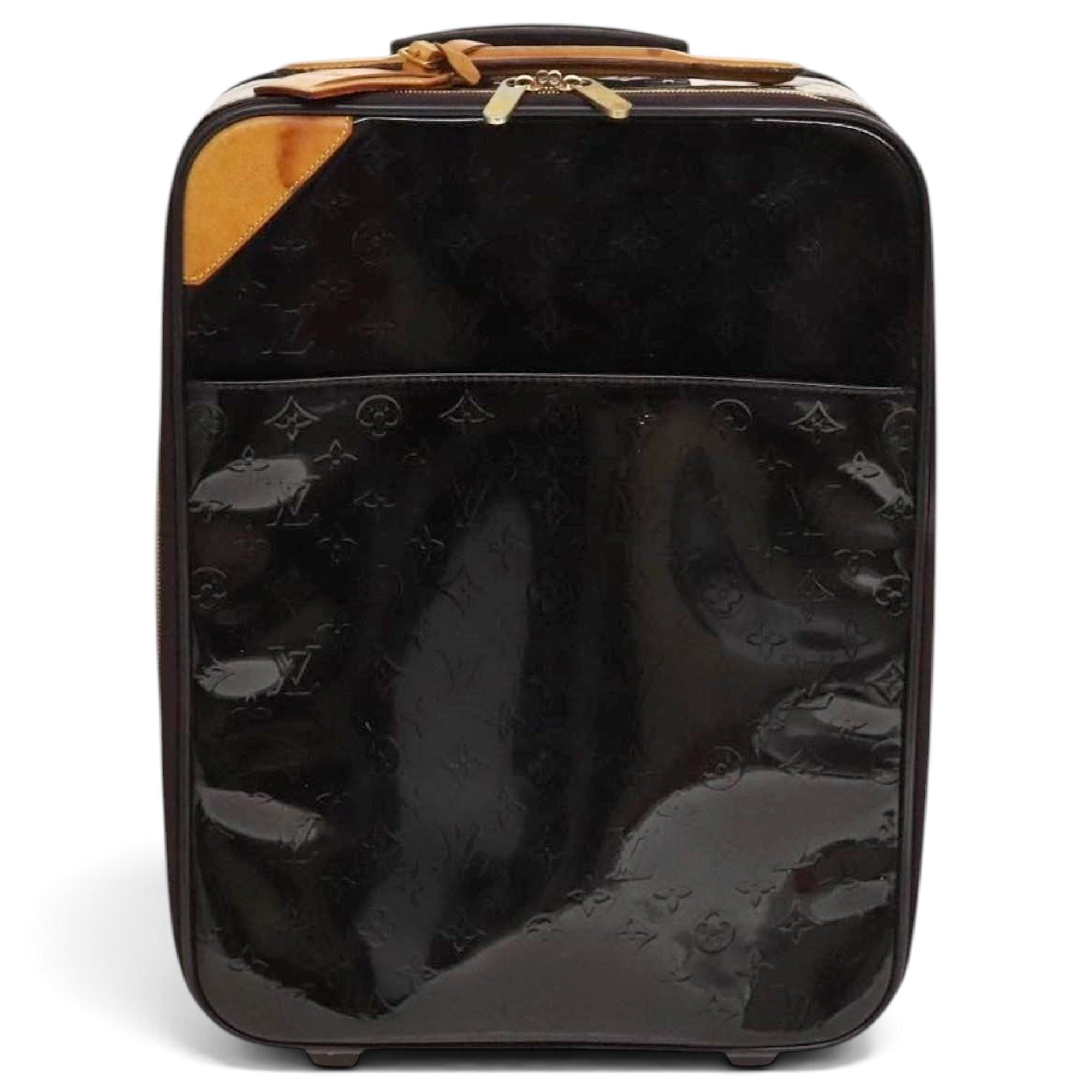 Patent leather travel bag