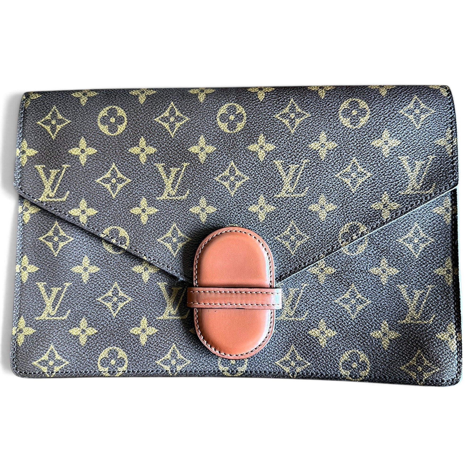 Leather clutch bag