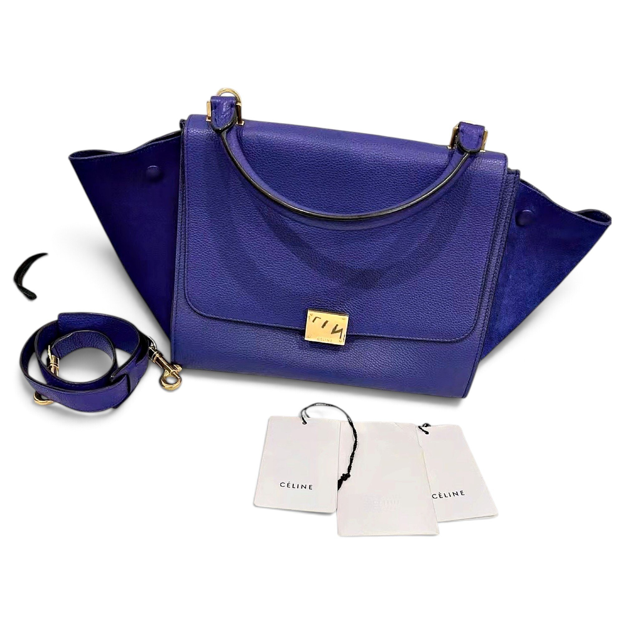 Trapèze leather handbag