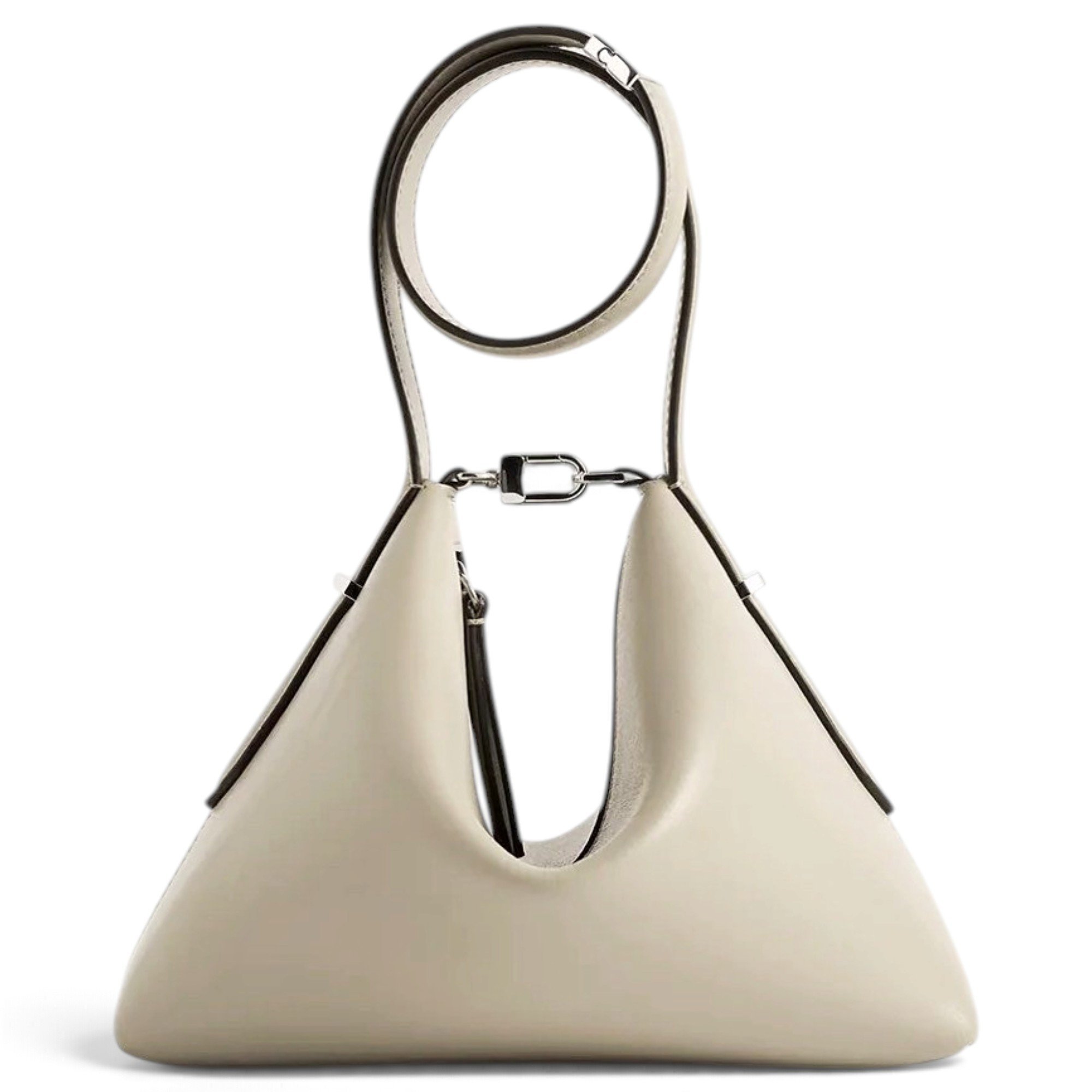 Bevel leather handbag