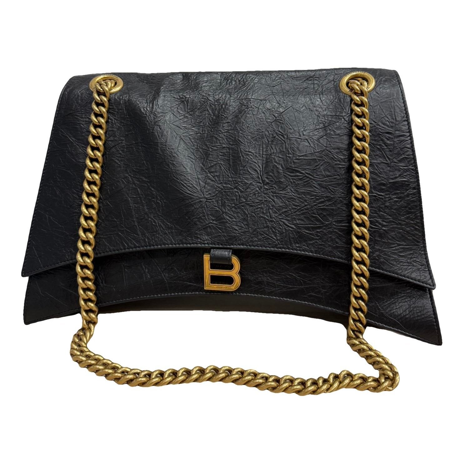 Crush leather tote