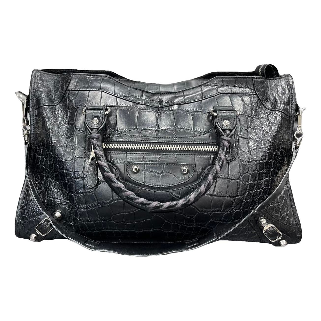 City leather handbag