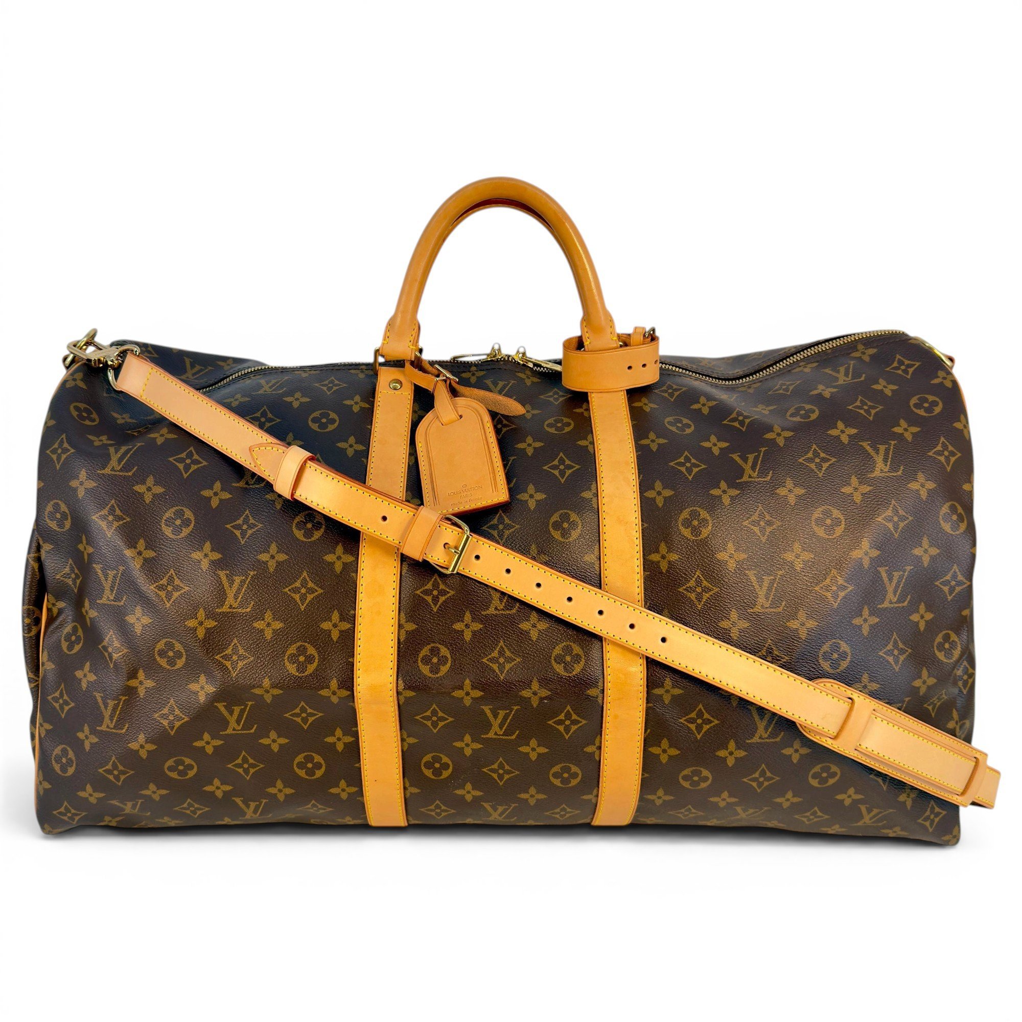 Keepall leather travel bag