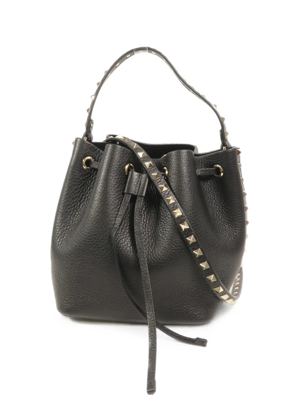 Rockstud leather bucket bag