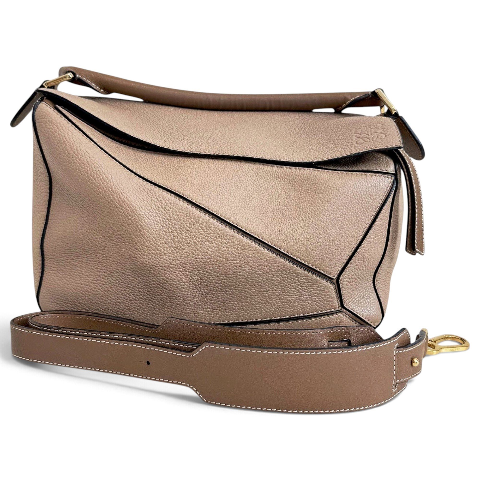Puzzle leather handbag