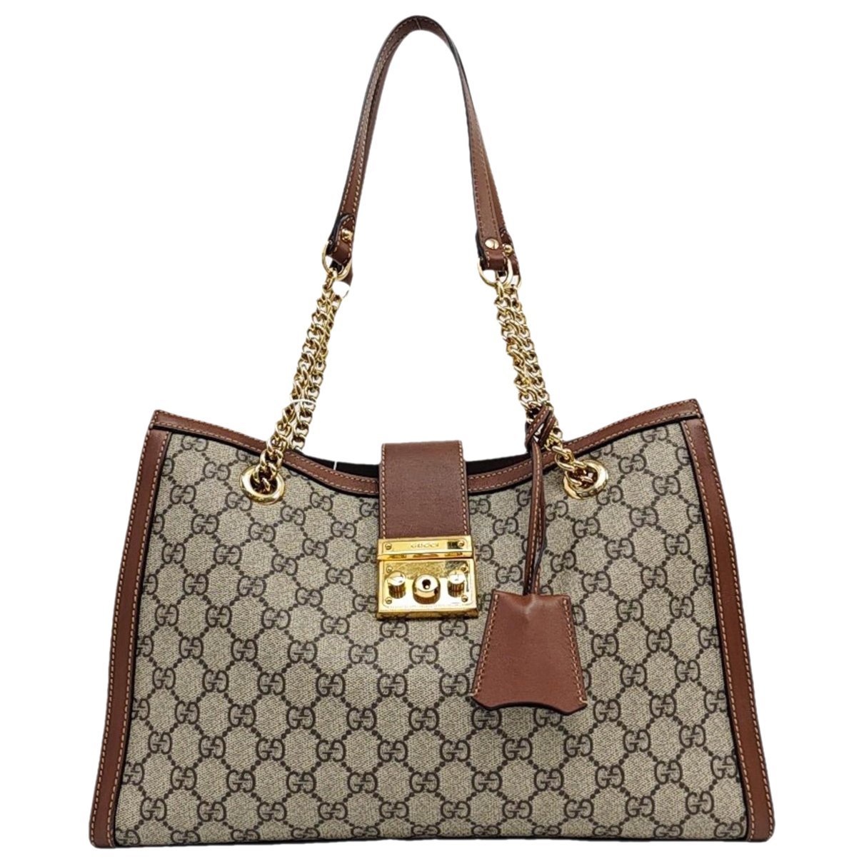 Padlock leather handbag