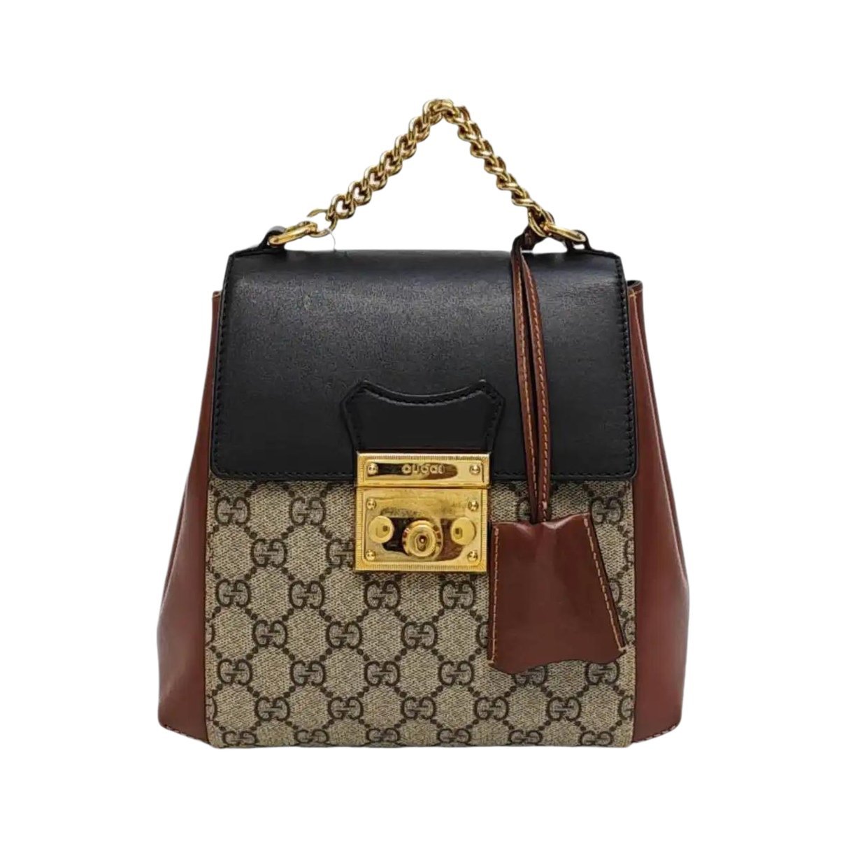 Padlock leather handbag