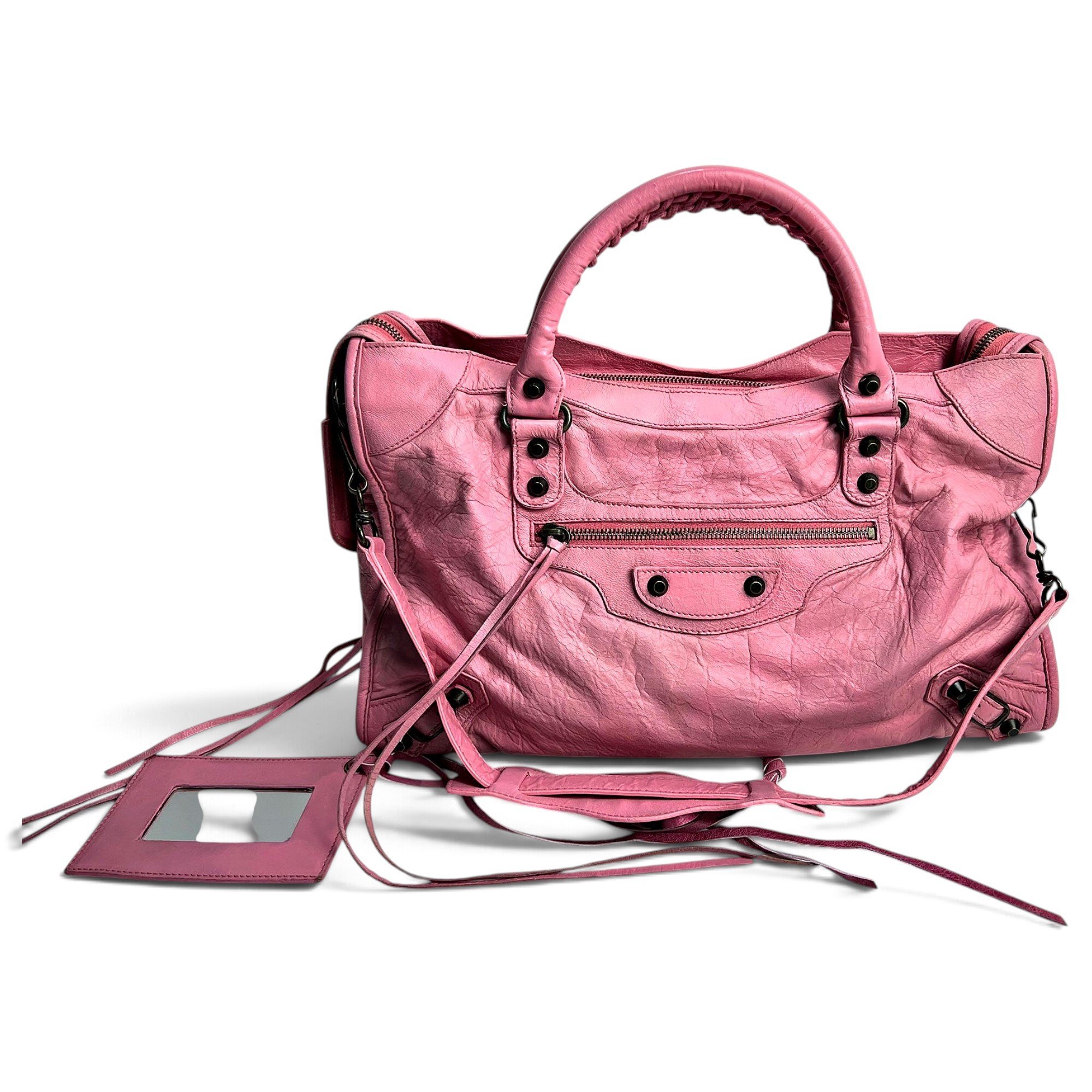 City leather handbag