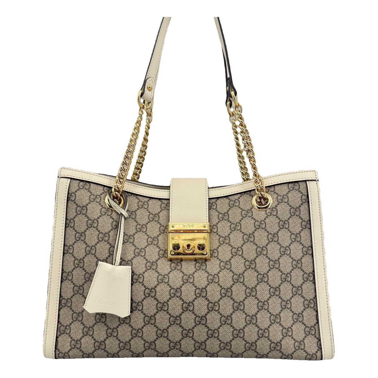 Padlock leather handbag