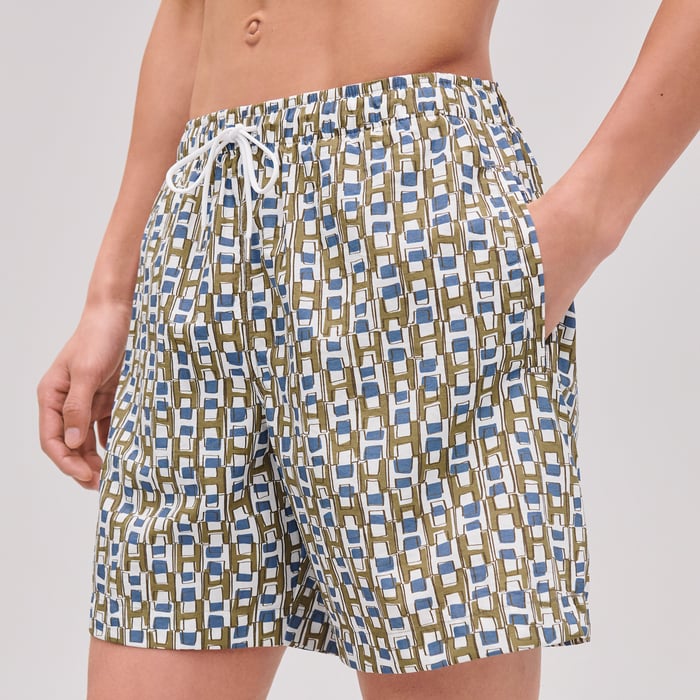 Matcha "Quadri'H" Swim Trunks