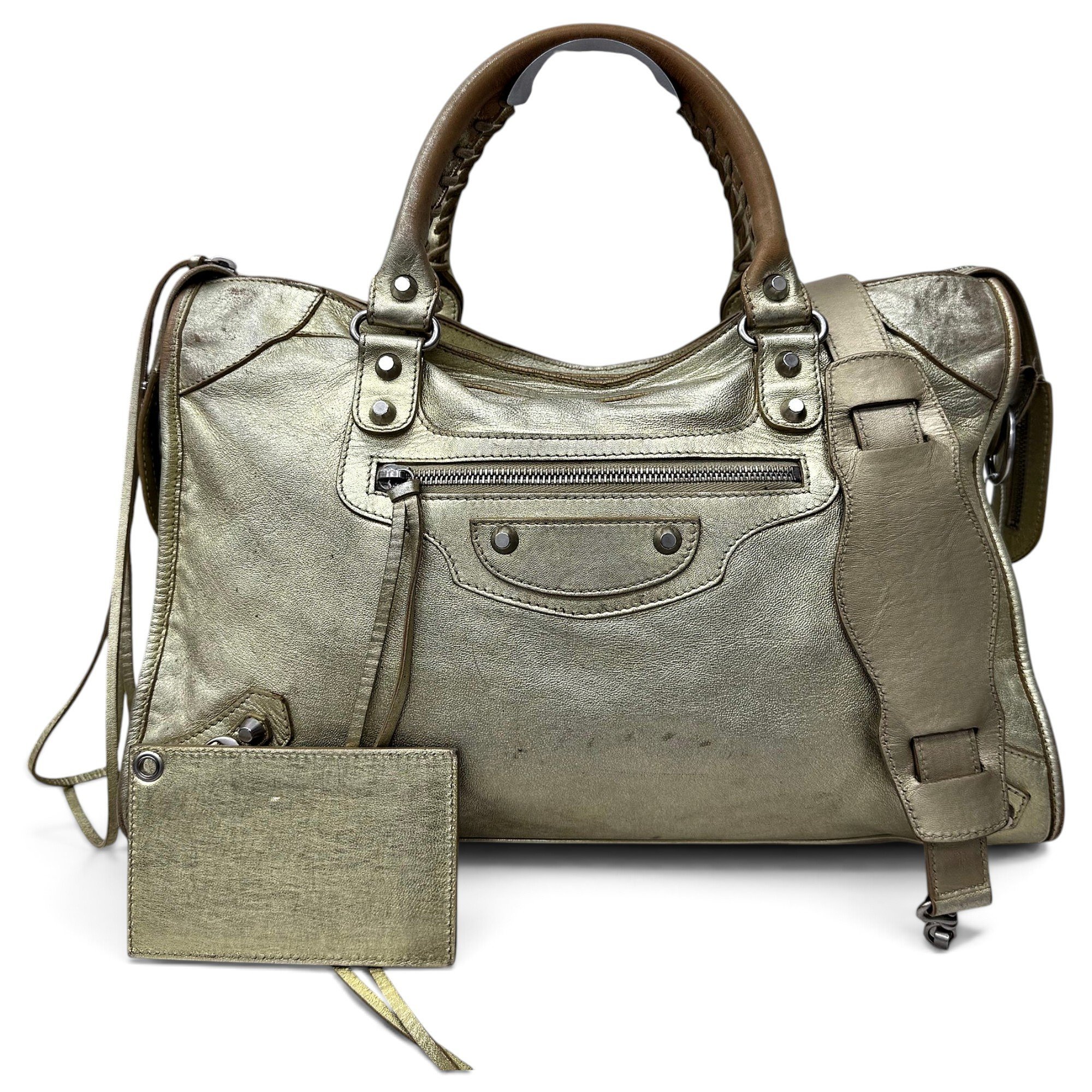 City leather handbag