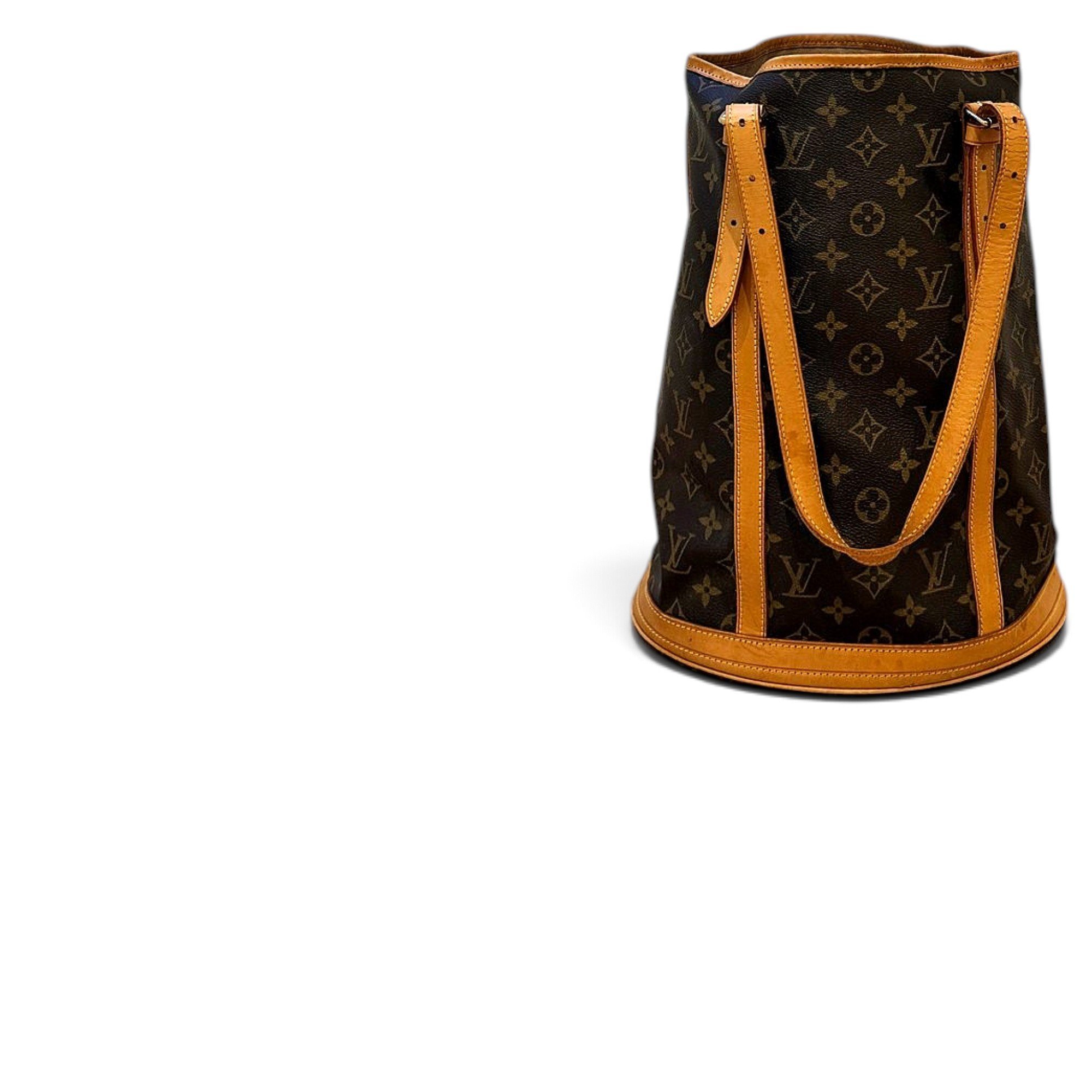 Bucket leather handbag