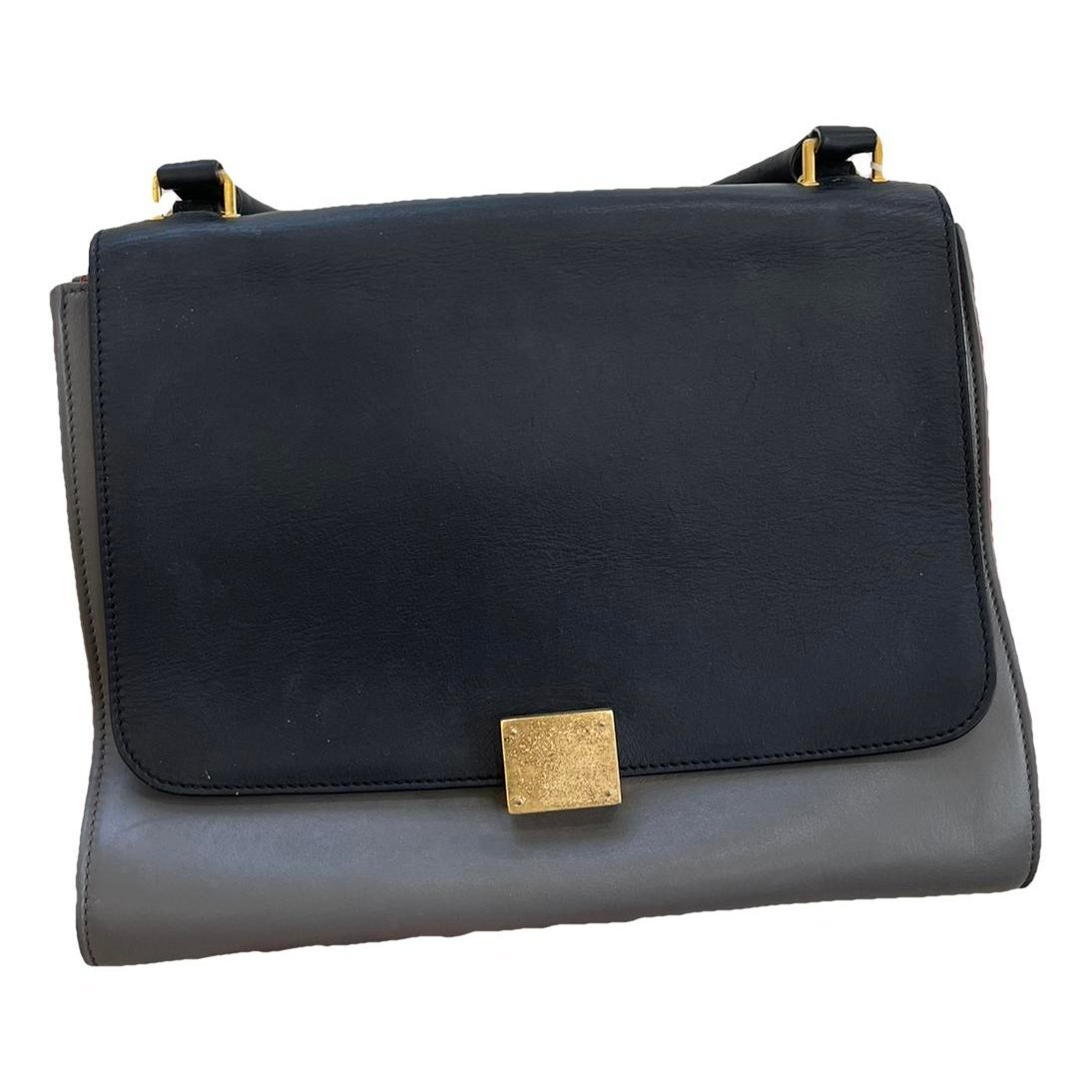 Trapèze leather handbag