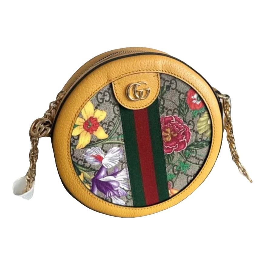 Ophidia Round leather crossbody bag