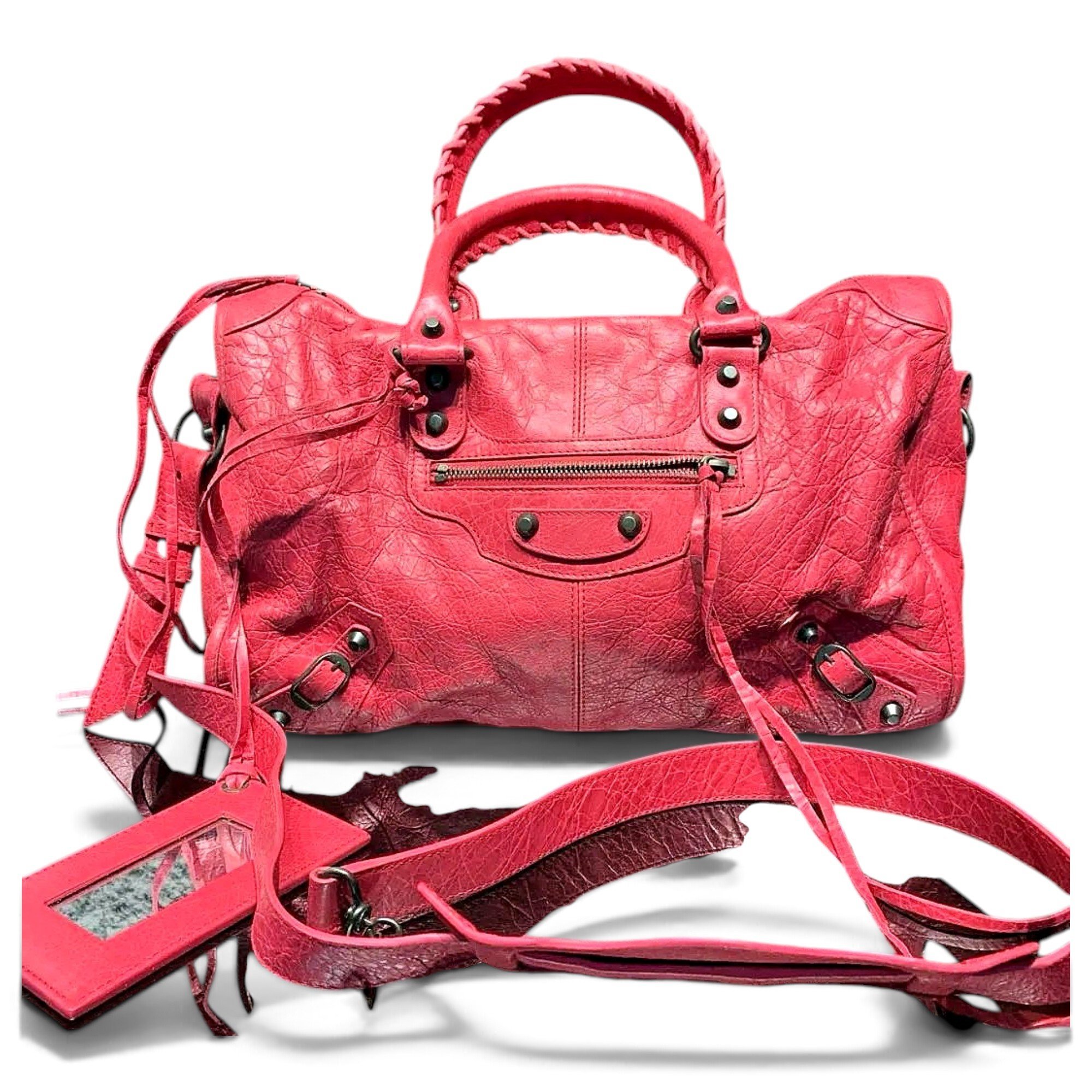 City leather handbag