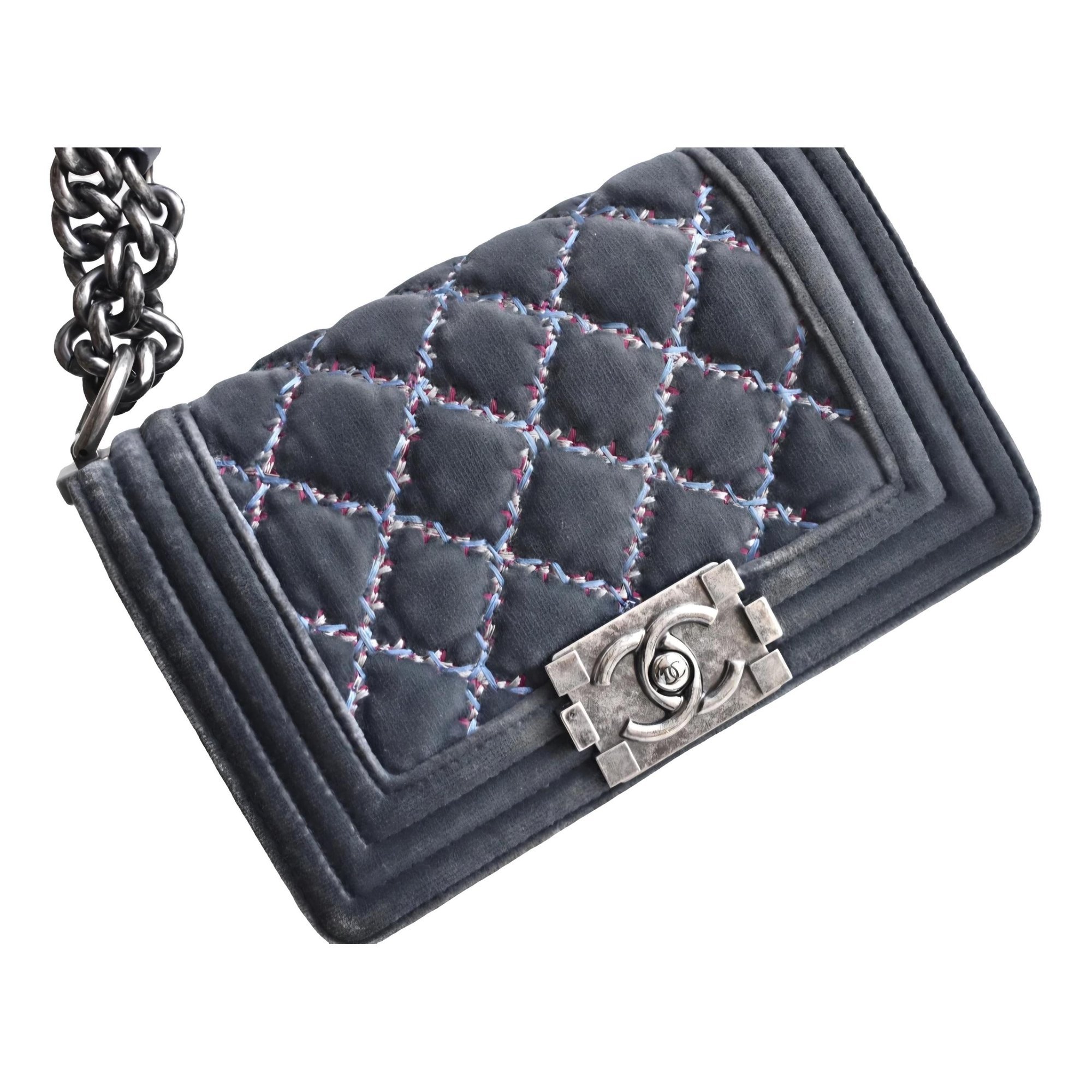 Boy velvet handbag
