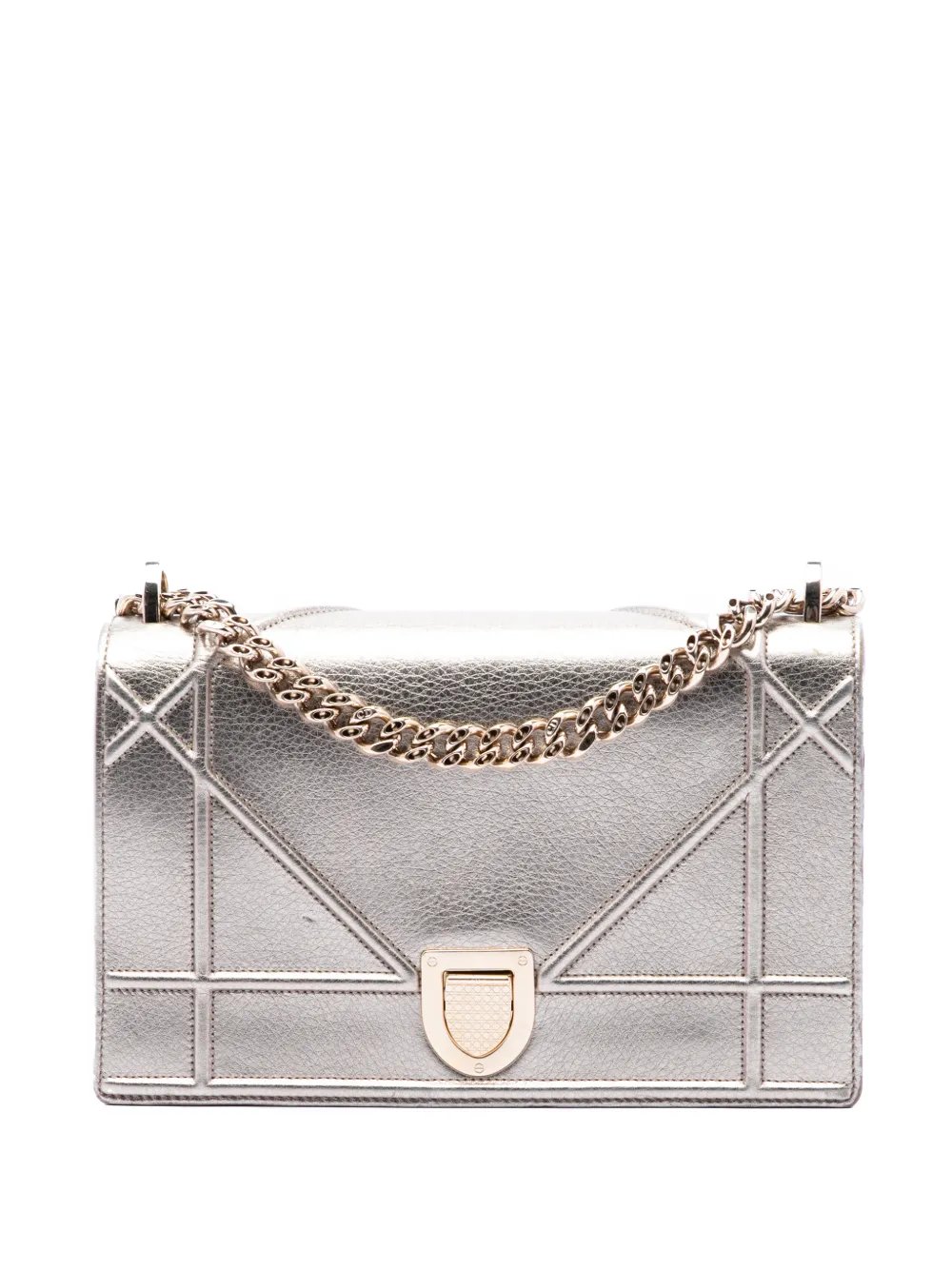2017 Medium Metallic Calfskin Diorama Flap crossbody bag
