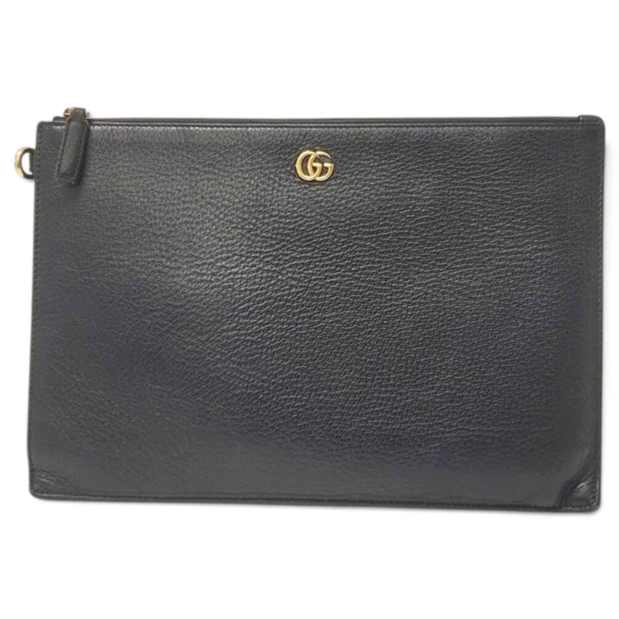 Leather clutch bag