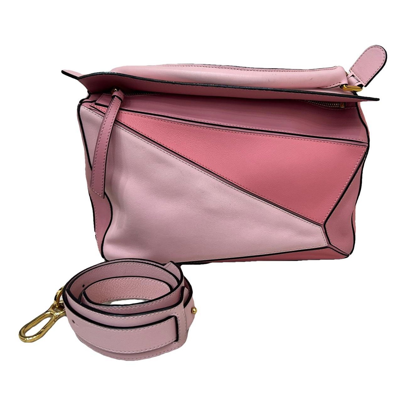 Puzzle leather handbag