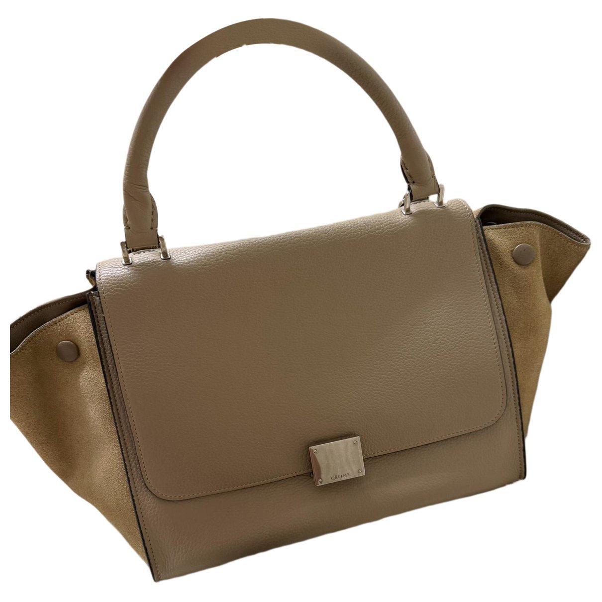 Trapèze leather handbag