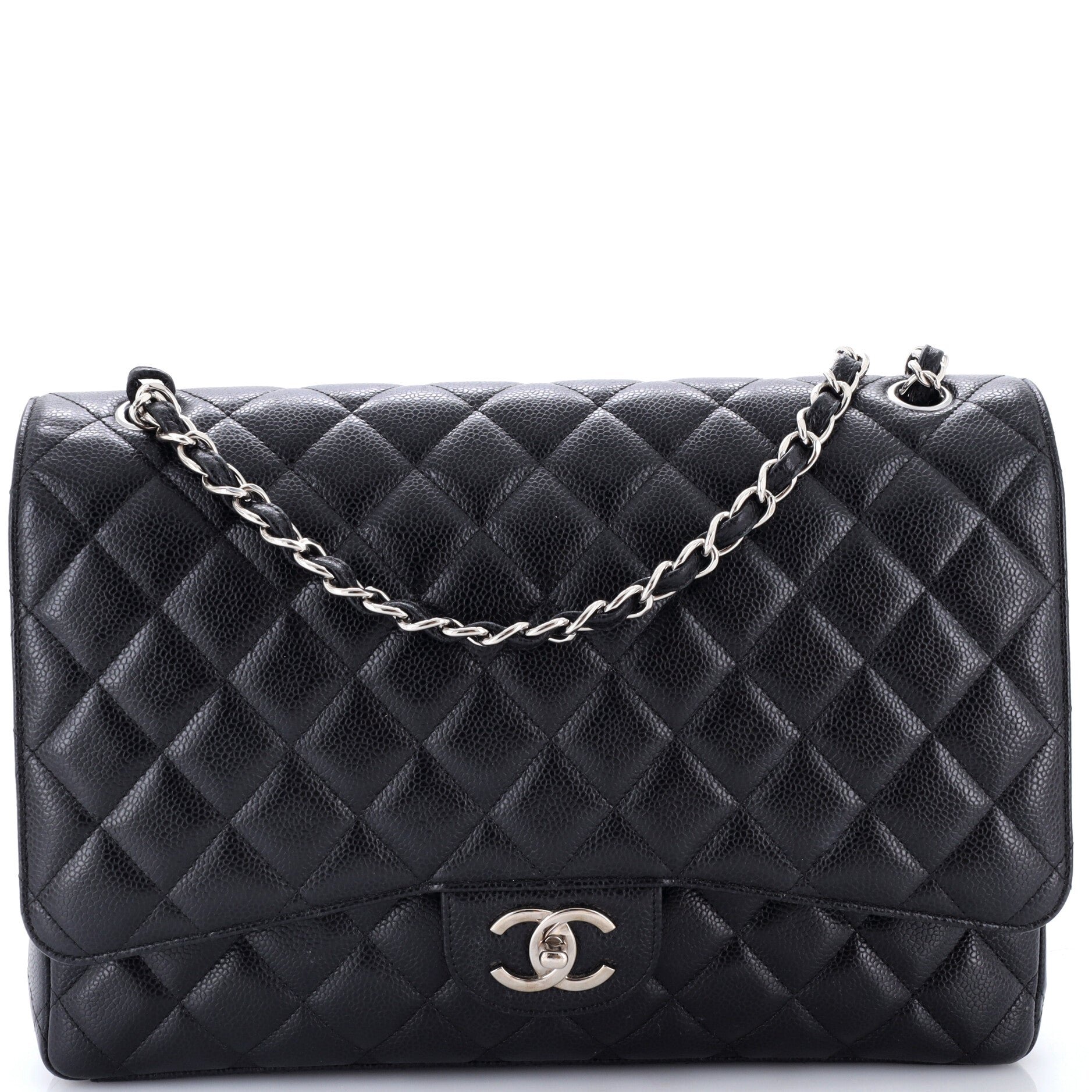 Classic Double Flap Bag Quilted Caviar Maxi