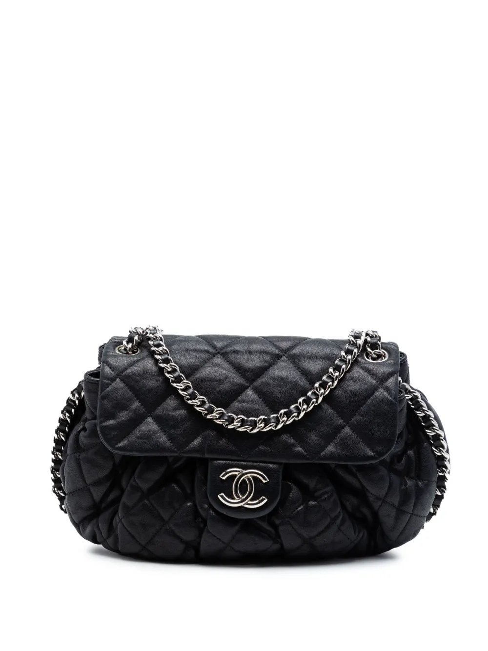 2011 CC Quilted Lambskin Chain Around Flap crossbody bag