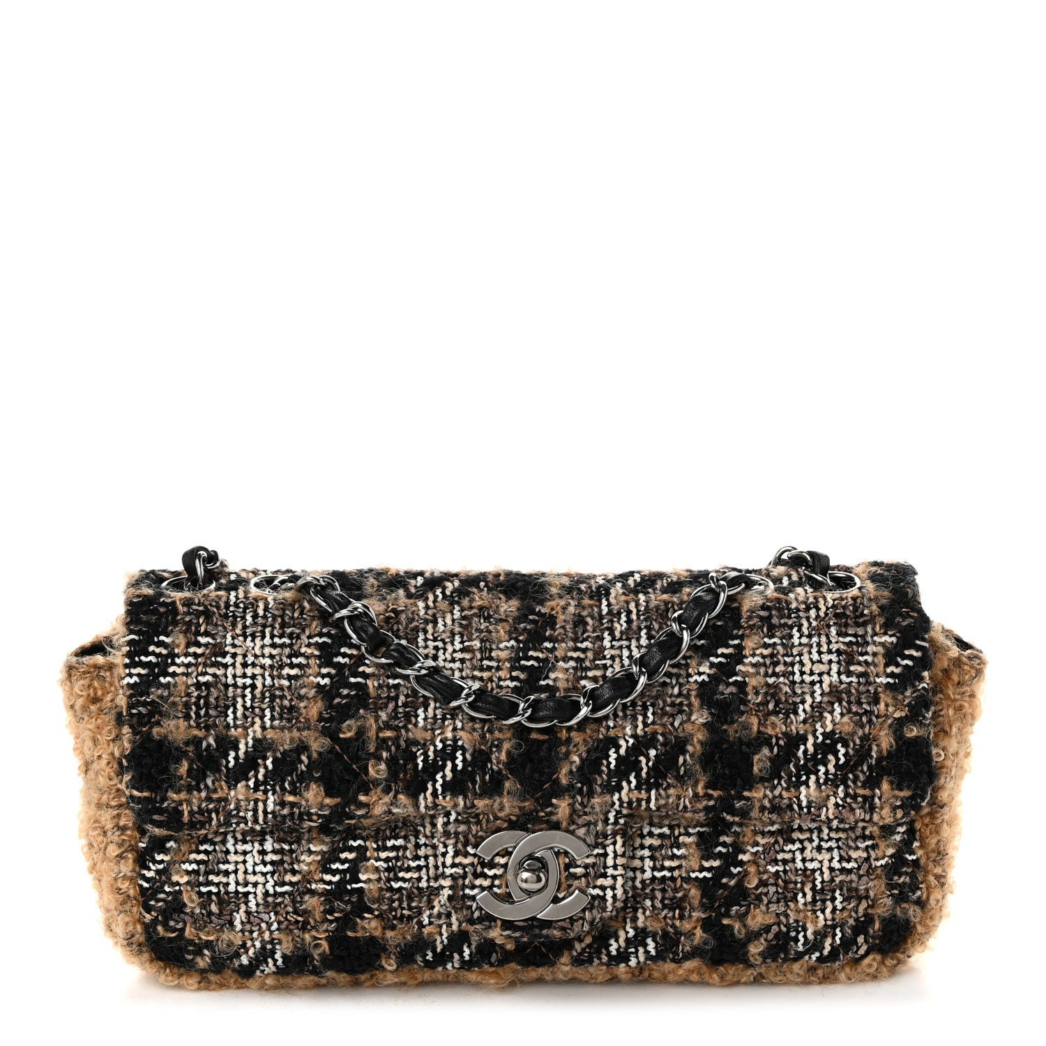 Chanel Tweed Quilted Small Single Flap Multicolor