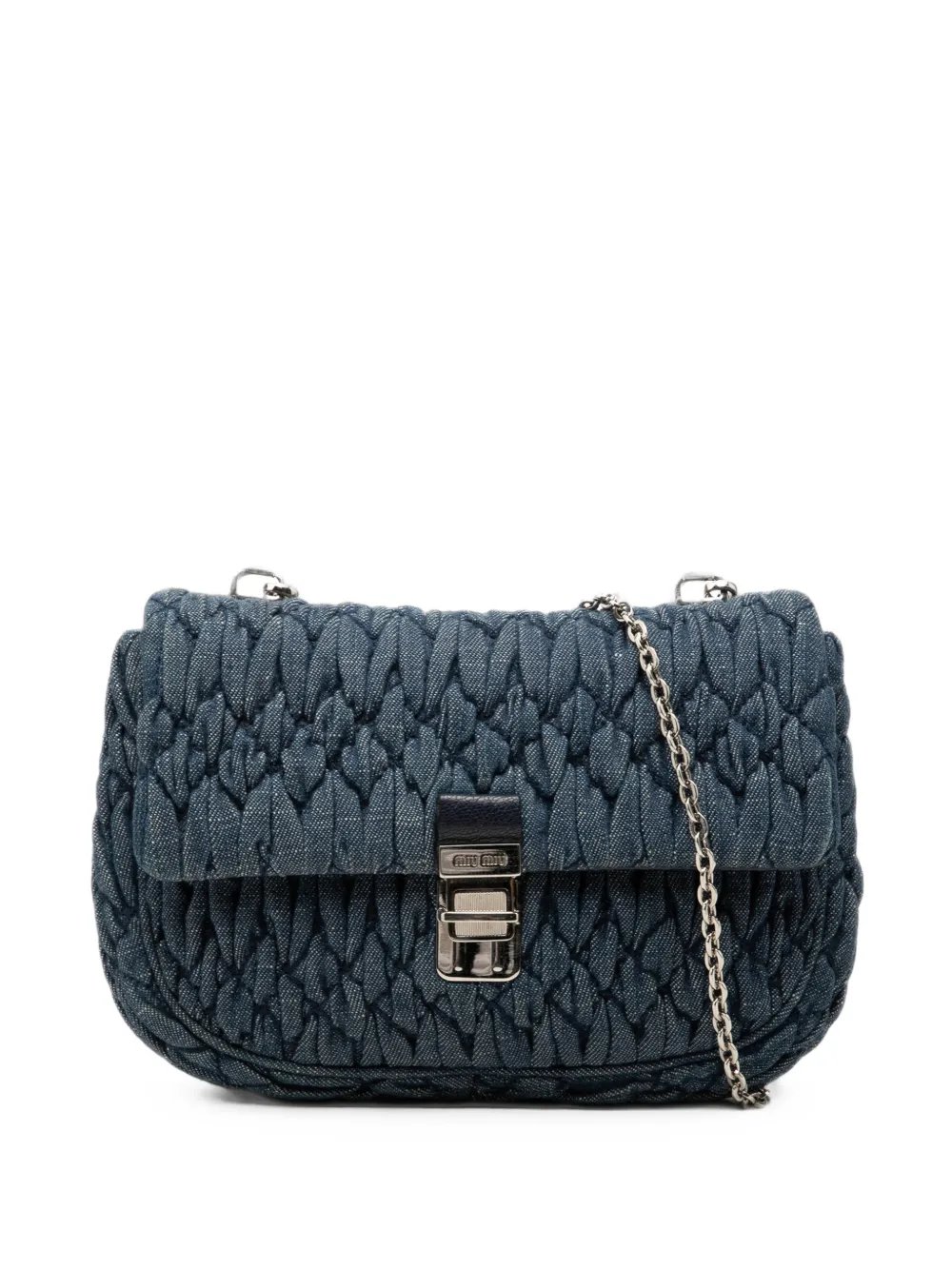 2010-2026 Matelasse Denim Crystal Chain satchel