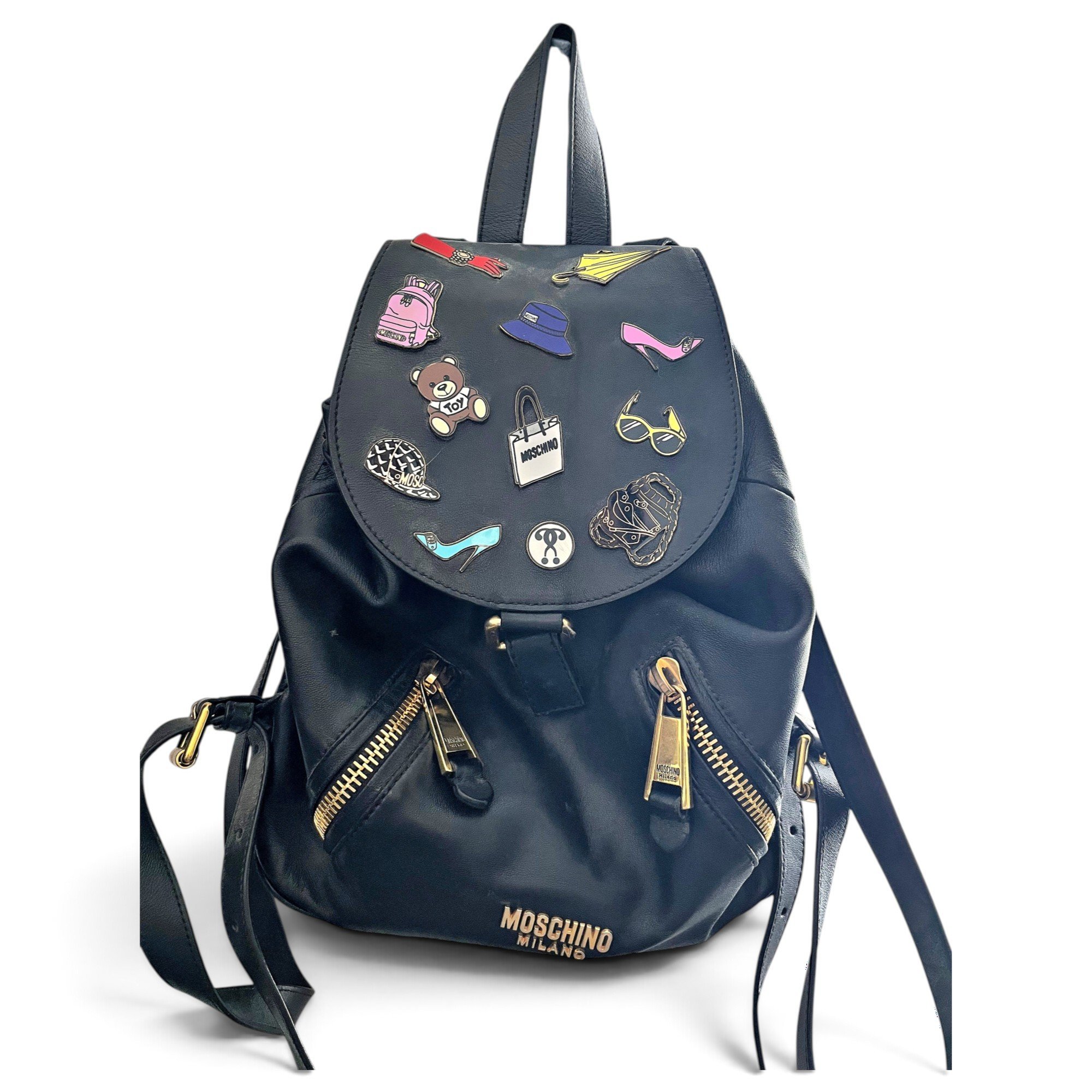 Moschino Biker leather backpack