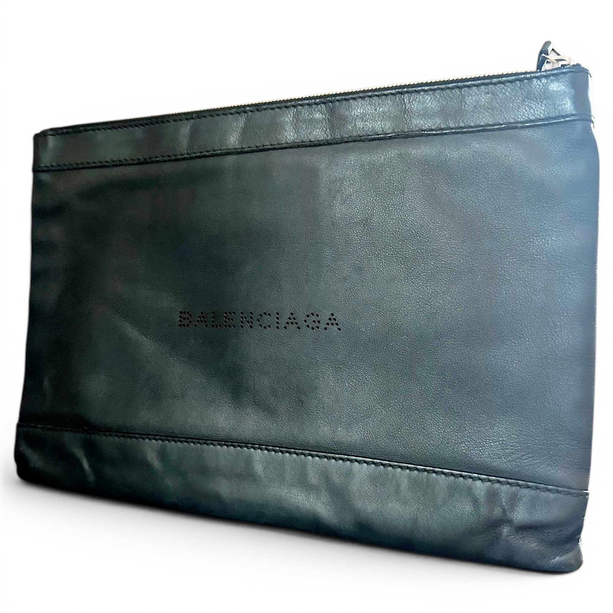 Leather clutch bag