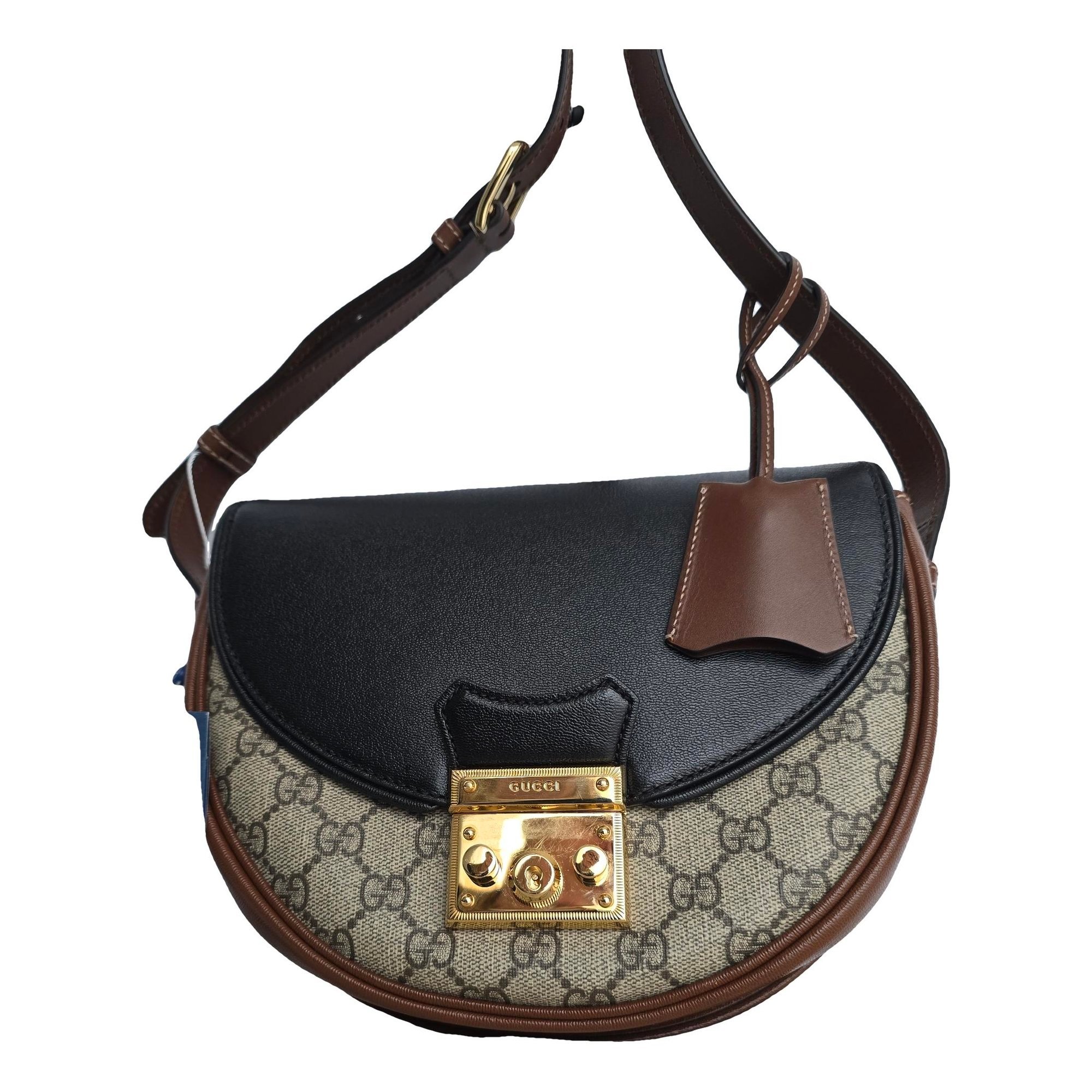 Padlock leather handbag