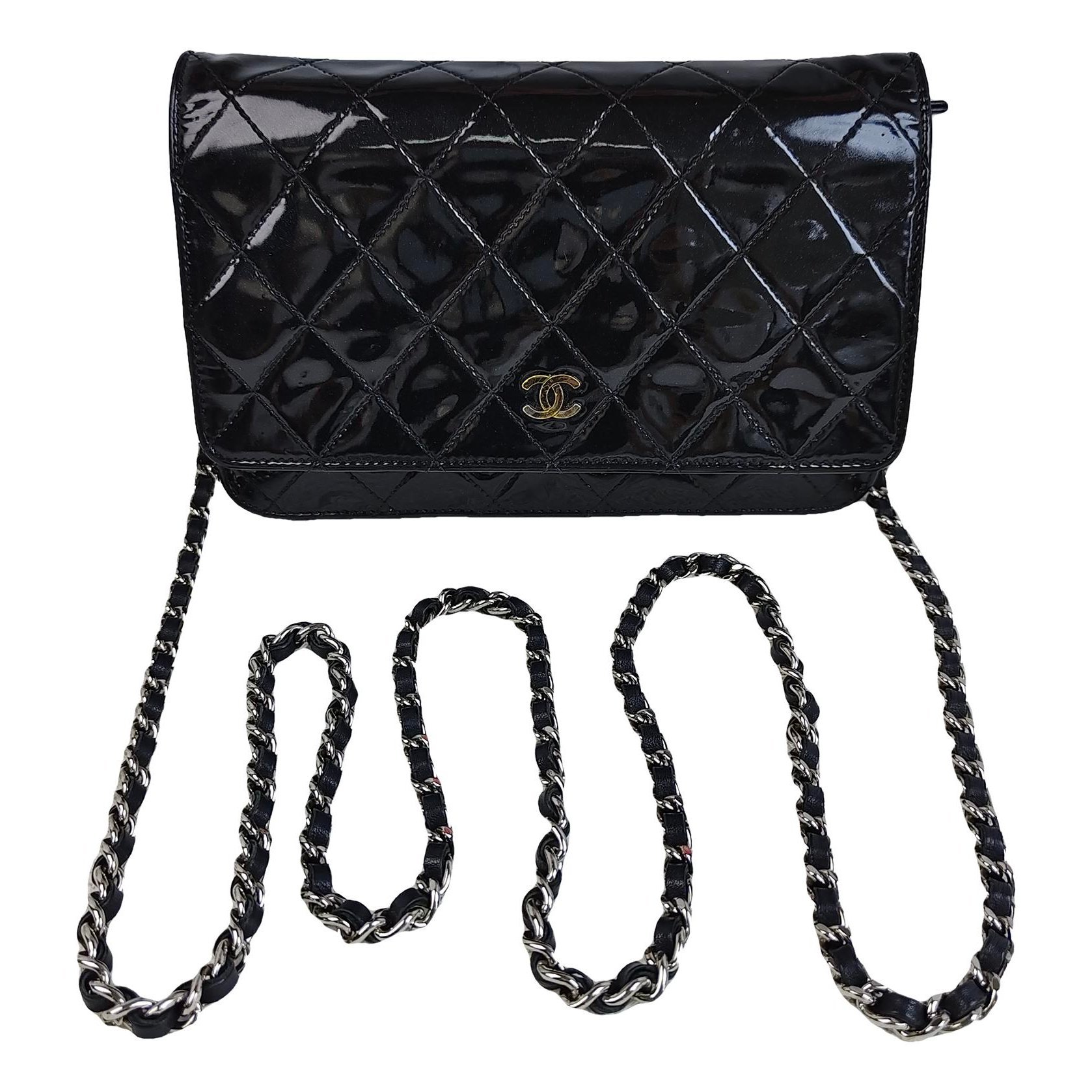 Trendy CC Flap patent leather handbag