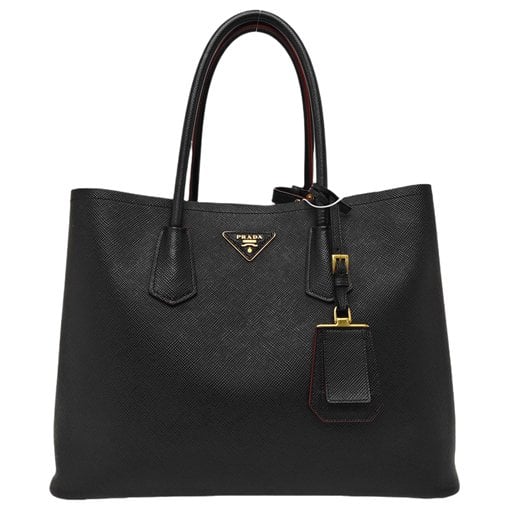Double leather handbag