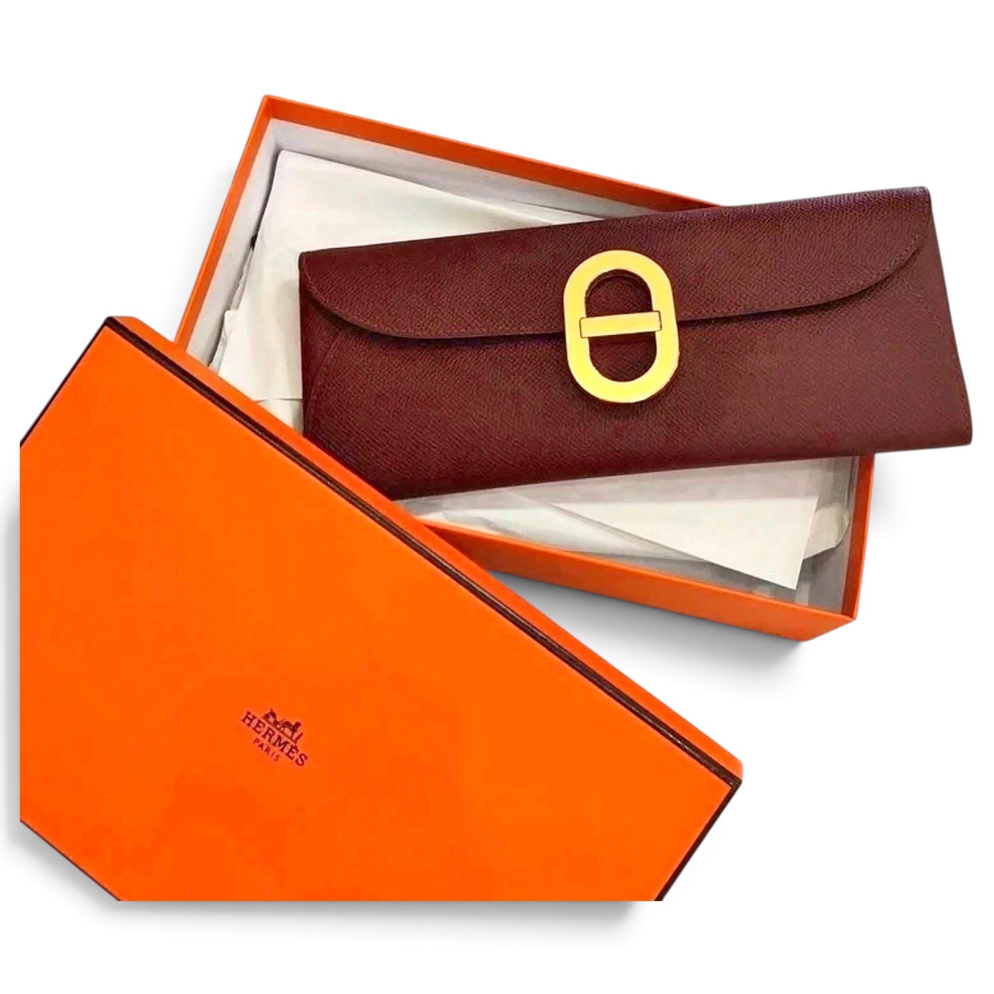 Leather clutch bag